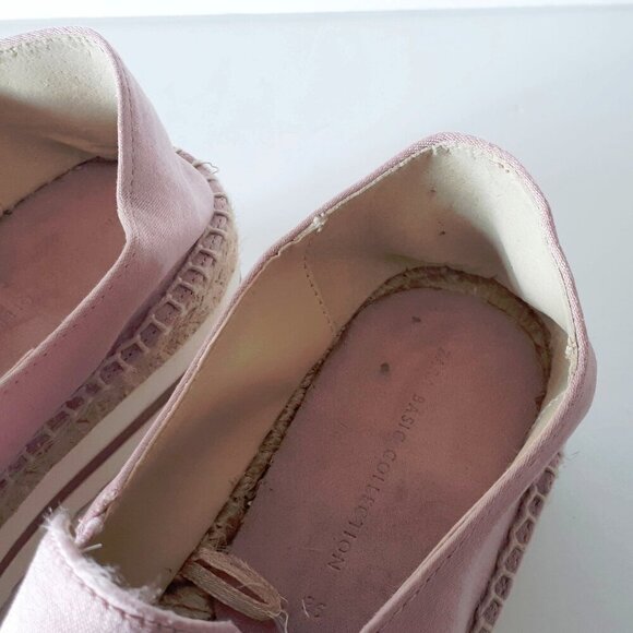 EUC Zara blush pink satin effect slip on espadrille style shoes, US 6 - Picture 16 of 16
